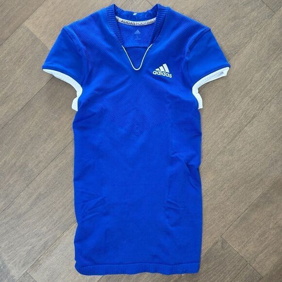 ADIDAS PRIMENIT A1 ROYAL BLUE WHITE FOOTBALL JERSEY (DQ3453) L $140 NEW - Picture 1 of 13